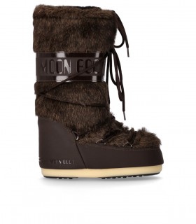MOON BOOT ICON FAUX FUR BROWN SNOW BOOT 