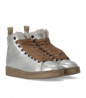 PANCHIC SILVER LEATHER ANKLE BOOT