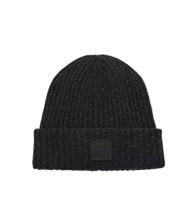 MARC JACOBS THE RIBBED DONKERGRIJS BEANIE