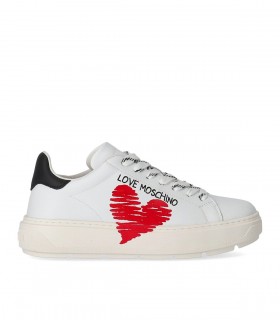 LOVE MOSCHINO WHITE SNEAKER WITH HEART