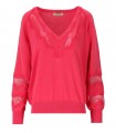TWINSET CORAL JUMPER WITH LACE