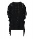 TWINSET BLACK PONCHO JUMPER WITH STONES
