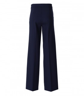 TWINSET BLUE WIDE LEG TROUSERS WITH BUTTONS