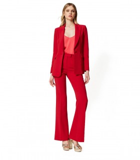 TWINSET RED FLARE TROUSERS