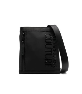VERSACE JEANS COUTURE ICONIC LOGO BLACK CROSSBODY BAG