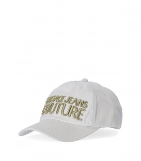 VERSACE JEANS COUTURE WHITE GOLD BASEBALL CAP WITH LOGO