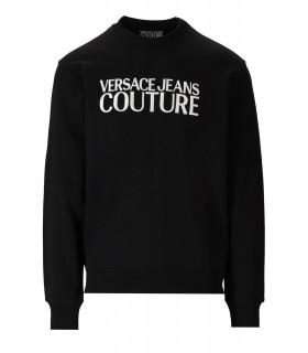 VERSACE JEANS COUTURE BLACK SWEATSHIRT WITH LOGO