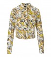 VERSACE JEANS COUTURE LOGO COUTURE WHITE DENIM JACKET