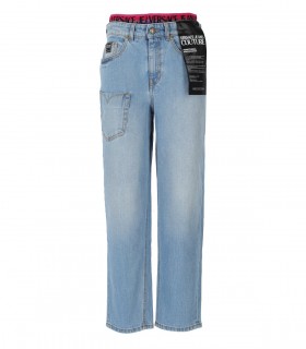 VERSACE JEANS COUTURE LIGHT BLUE JEANS WITH LOGO