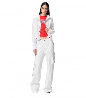 VERSACE JEANS COUTURE WHITE WIDE LEG CARGO JEANS