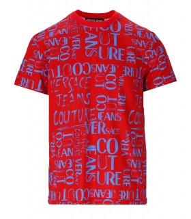 VERSACE JEANS COUTURE DOODLE LOGO RED T-SHIRT