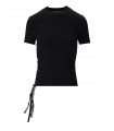 VERSACE JEANS COUTURE BLACK T-SHIRT WITH LACES