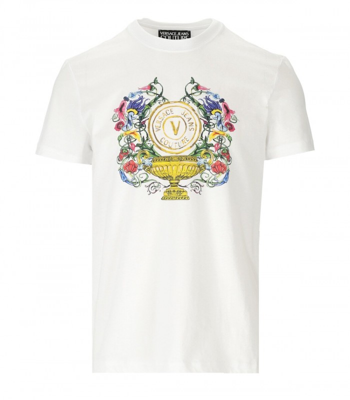 uitgehongerd Transformator Echt Versace Jeans Couture V-Emblem Garden Wit Heren T-Shirt - Ferraris Boutique