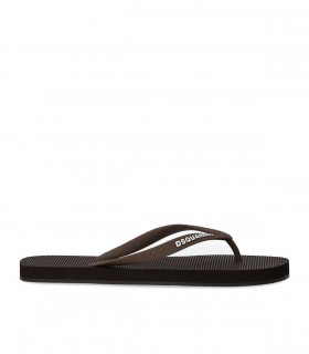 DSQUARED2 BROWN FLIP FLOPS WITH LOGO