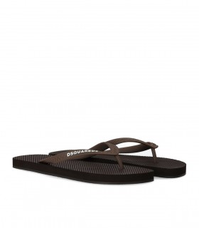 DSQUARED2 BROWN FLIP FLOPS WITH LOGO