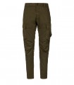 C.P. COMPANY CARGO STRETCH SATEEN LENS MILITARY GREEN TROUSERS