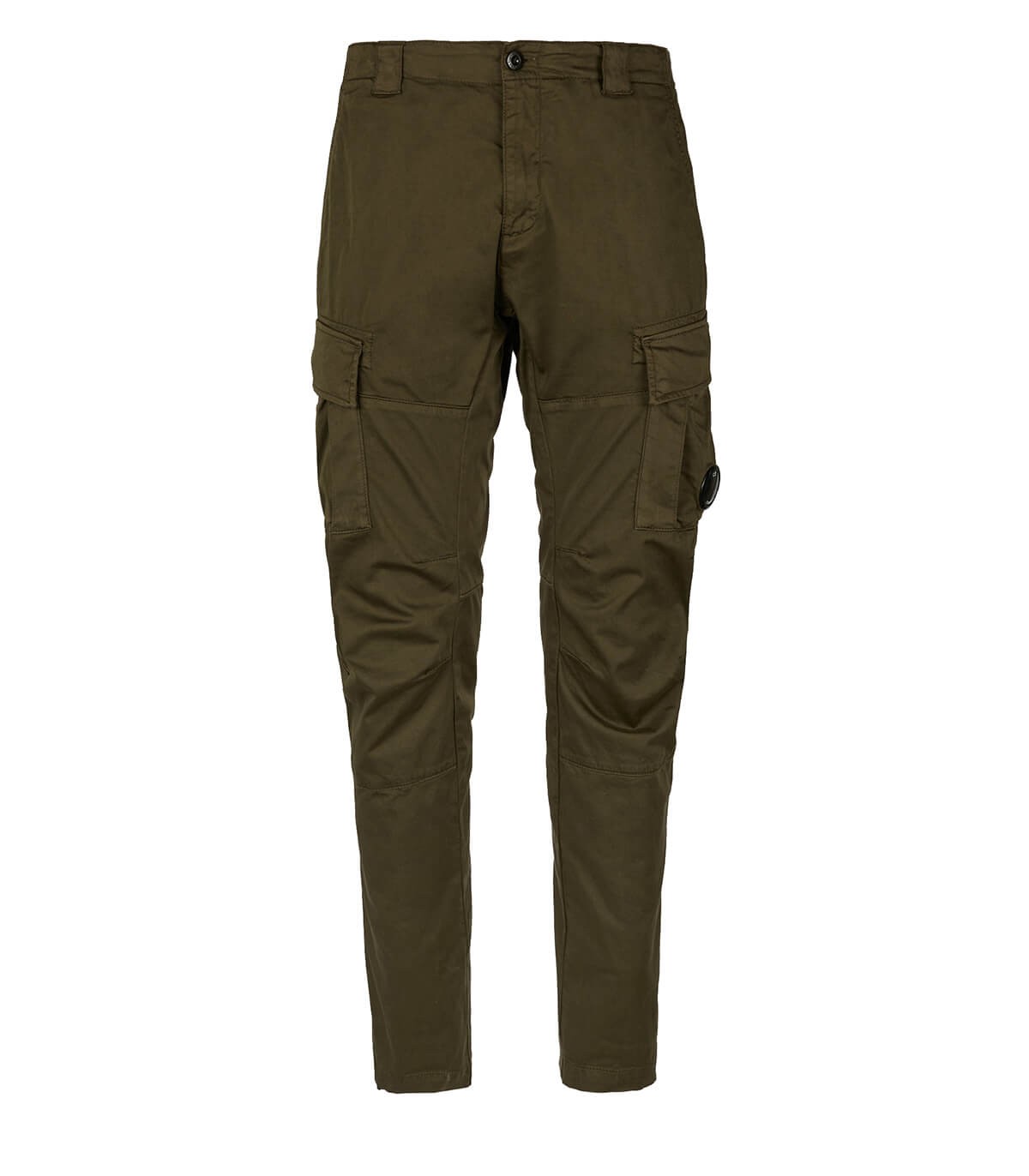 C.P. COMPANY CARGO STRETCH SATEEN LENS MILITARY GREEN PANTS