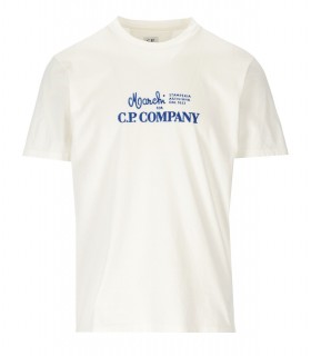 C.P. COMPANY JERSEY 24/1 GRAPHIC OFF-WHITE T-SHIRT