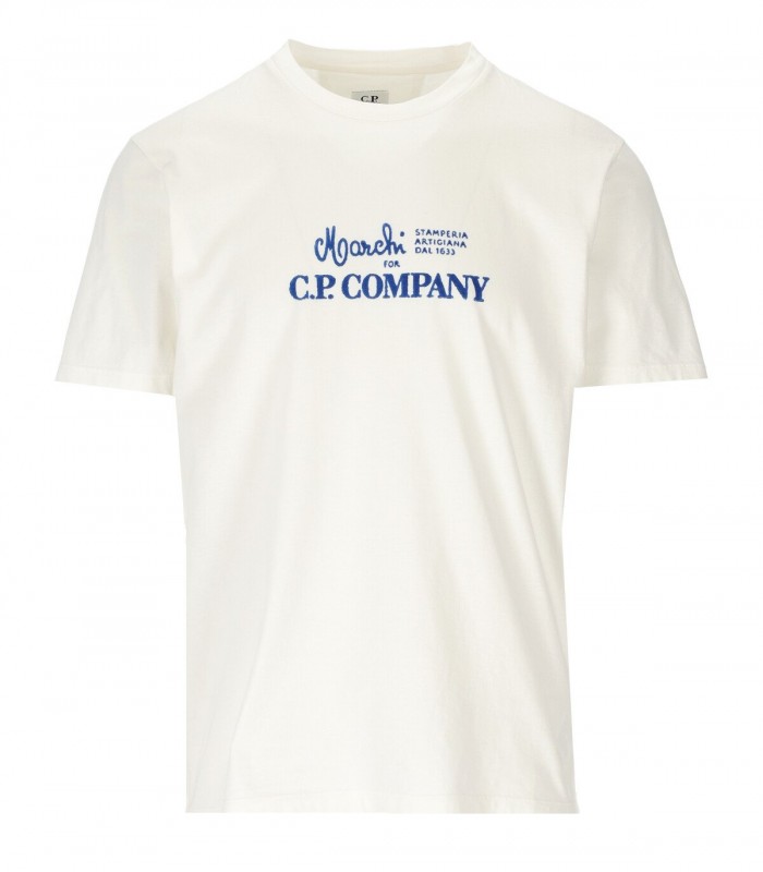 c.p. company jersey 24/1 graphic creme t-shirt