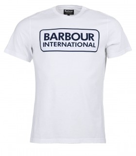 BARBOUR LARGE LOGO WHITE BLUE T-SHIRT