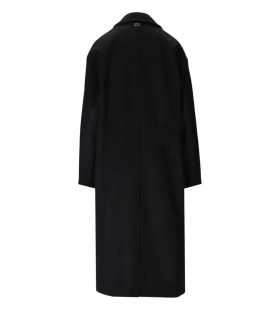 TWINSET LONG BLACK DOUBLE-BREASTED COAT