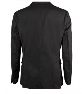 PAOLO PECORA BLACK COTTON DOUBLE-BREASTED SUIT JACKET