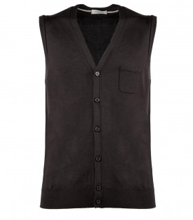 PAOLO PECORA BROWN WOOL VEST