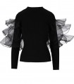 TWINSET BLACK JUMPER WITH TULLE SLEEVES