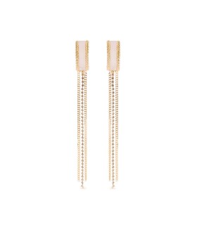 ELISABETTA FRANCHI BUTTER EARRINGS WITH CHAINS