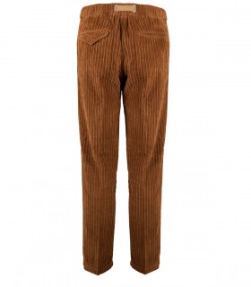 WHITE SAND BROWN RIBBED TROUSERS