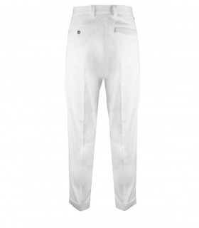 PAOLO PECORA WHITE CARROT FIT TROUSERS