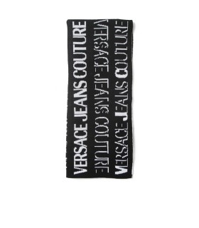 VERSACE JEANS COUTURE ALLOVER LOGO BLACK WHITE SCARF