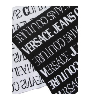 VERSACE JEANS COUTURE ALLOVER LOGO BLACK WHITE SCARF
