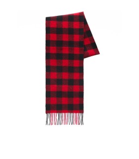 WOOLRICH BUFFALO CHECK RED BLACK SCARF
