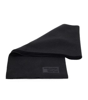 DSQUARED2 PATCH BLACK WOOL SCARF