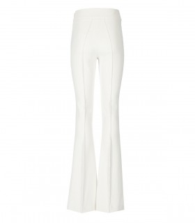 ELISABETTA FRANCHI IVORY FLARE TROUSERS WITH CHAIN