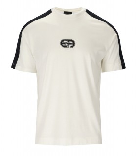 EMPORIO ARMANI OFF-WHITE T-SHIRT WITH PATCH