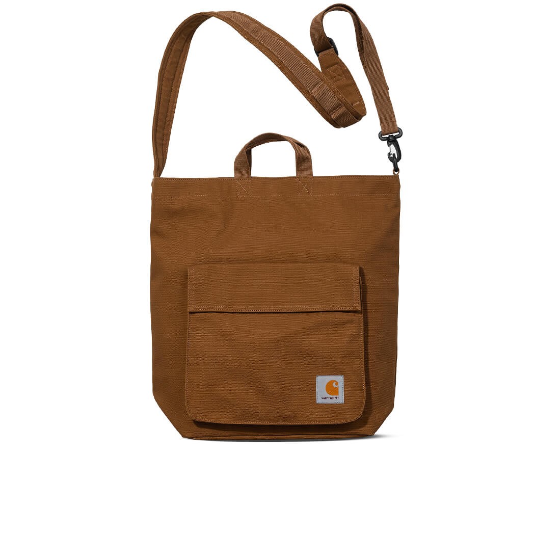 Carhartt Dawn Logo-patch Canvas Tote Bag In Brown
