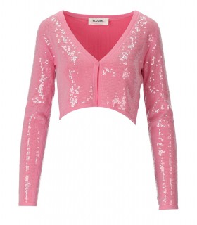 BLUGIRL PINK CROPPED CARDIGAN WITH SEQUINS