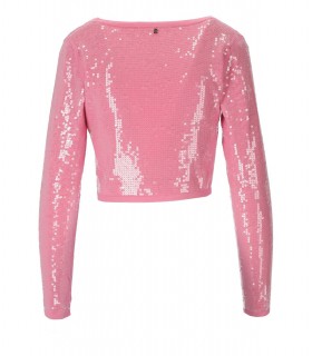 BLUGIRL PINK CROPPED CARDIGAN WITH SEQUINS