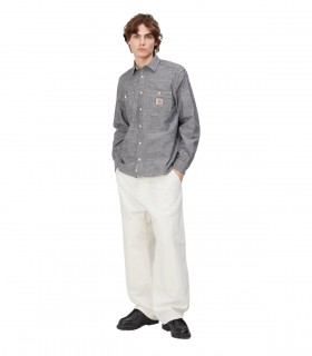 CARHARTT WIP WIDE PANEL OFF-WHITE TROUSERS