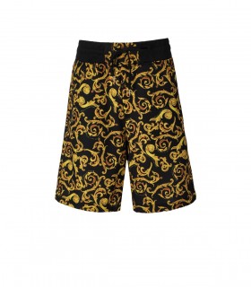 VERSACE JEANS COUTURE SKETCH COUTURE BLACK BERMUDA SHORTS