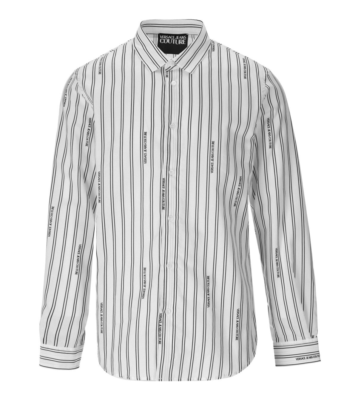 Image of CAMICIA LOGO STRIPES BIANCA VERSACE JEANS COUTURE