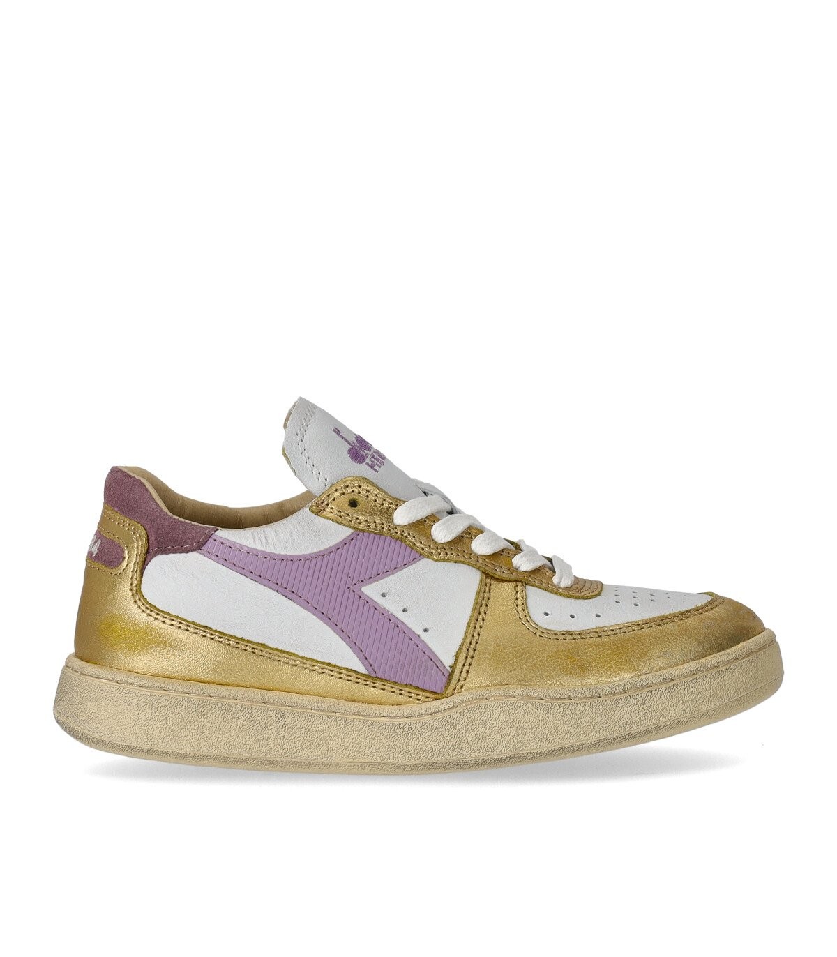 Diadora Heritage Mi Basket Low Metallic Dirty Gold Lilac Sneaker Woman
