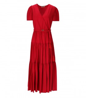 TWINSET RED FLOUNCE DRESS