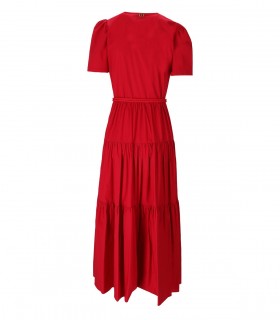 TWINSET RED FLOUNCE DRESS