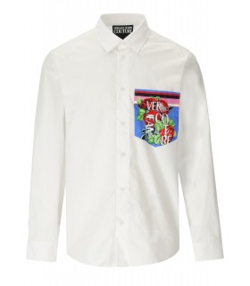 VERSACE JEANS COUTURE ROSES WHITE SHIRT