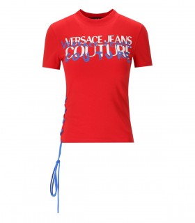 VERSACE JEANS COUTURE LOGO GRAFFITI RED T-SHIRT