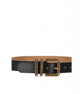 TWINSET BLACK BELT WITH CHAIN BUCKLE