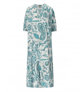 WOOLRICH PAISLEY WHITE TURQUOISE DRESS
